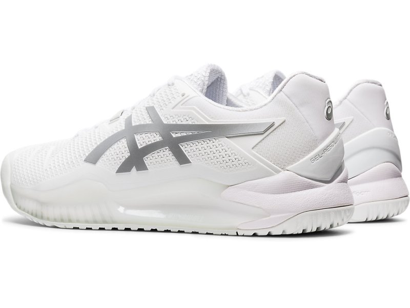 Zapatos de Tenis Asics Gel-resolution 8 Hombre Blancos Plateados | MX4458-999