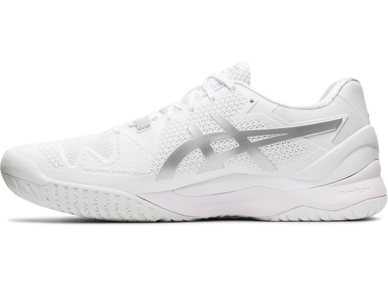 Zapatos de Tenis Asics Gel-resolution 8 Hombre Blancos Plateados | MX4458-999