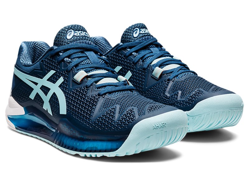 Zapatos de Tenis Asics Gel-resolution 8 (D) Mujer Azules Claro Azules | MX5031-096