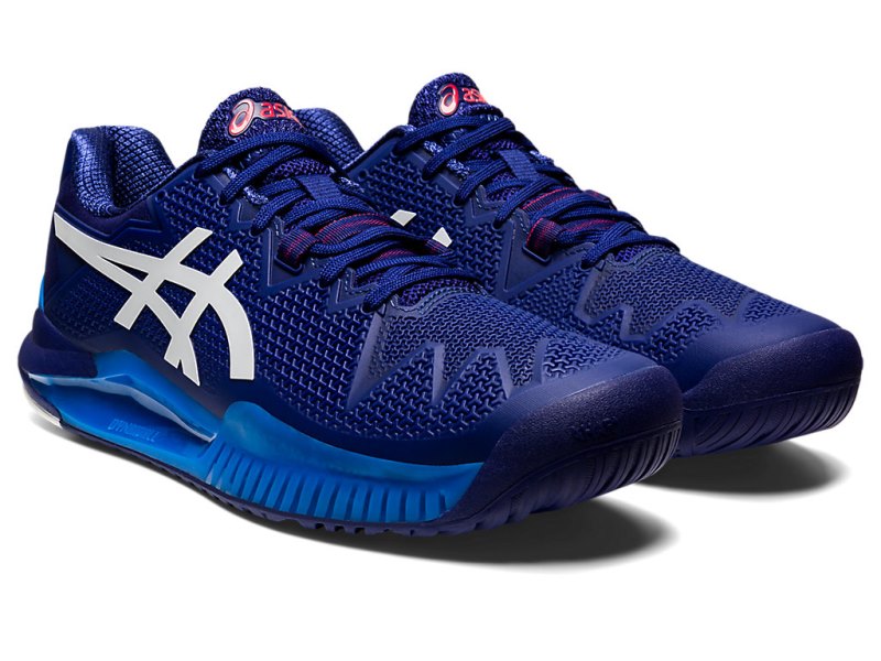 Zapatos de Tenis Asics Gel-resolution 8 Hombre Azules Blancos | MX7875-617