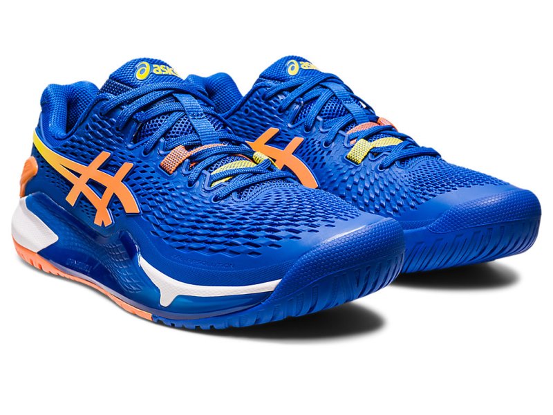 Zapatos de Tenis Asics Gel-resolution 9 Hombre Azules Naranjas | MX5293-387