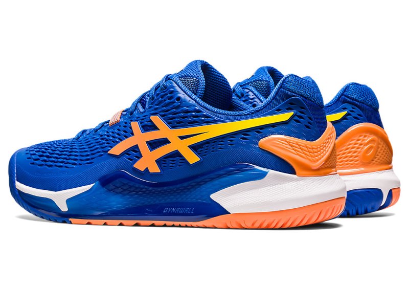 Zapatos de Tenis Asics Gel-resolution 9 Hombre Azules Naranjas | MX5293-387