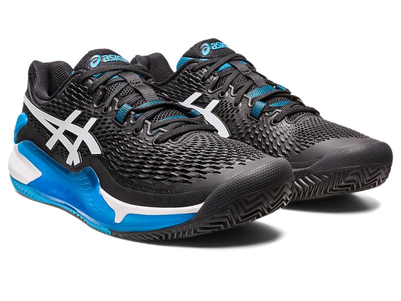 Zapatos de Tenis Asics Gel-resolution 9 Clay Hombre Negros Blancos | MX6328-396