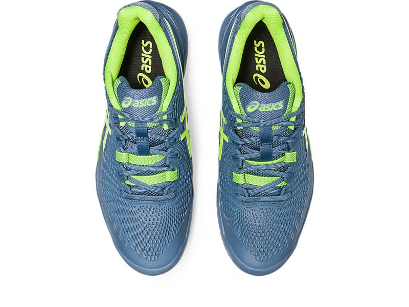 Zapatos de Tenis Asics Gel-resolution 9 Hombre Grises Azules Verdes | MX7032-755