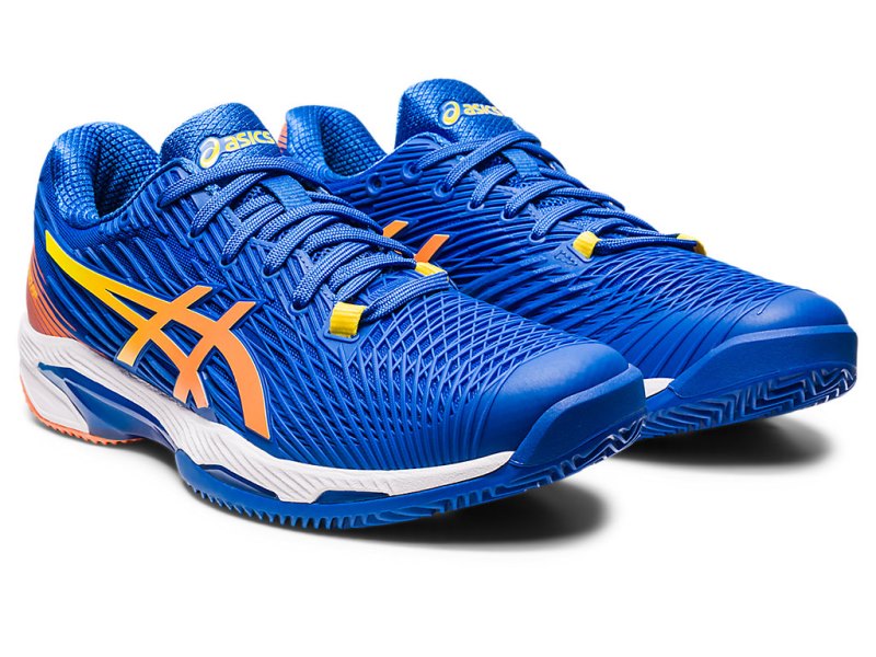 Zapatos de Tenis Asics Solution Speed FF 2 Clay Hombre Azules Naranjas | MX0365-553