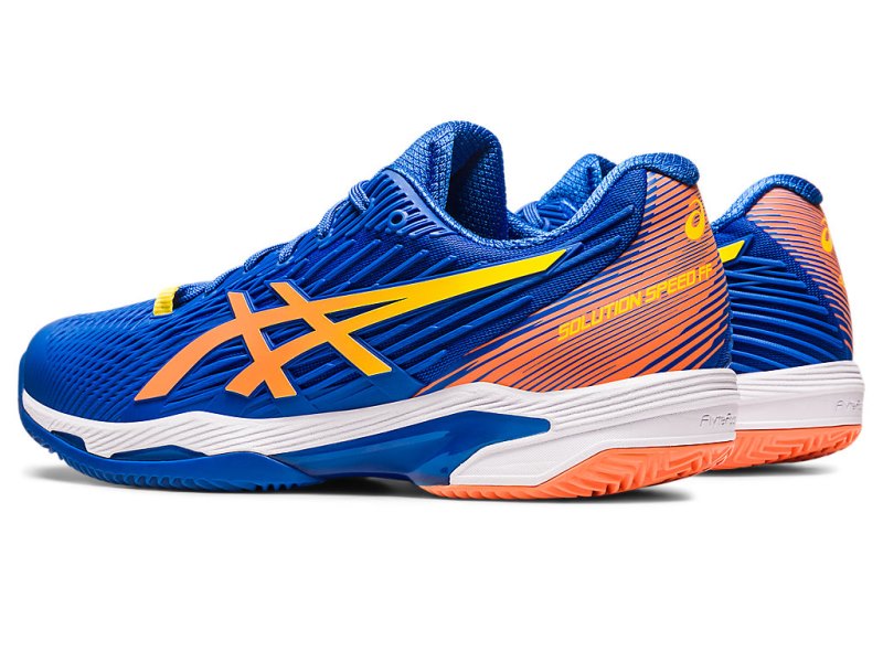 Zapatos de Tenis Asics Solution Speed FF 2 Clay Hombre Azules Naranjas | MX0365-553