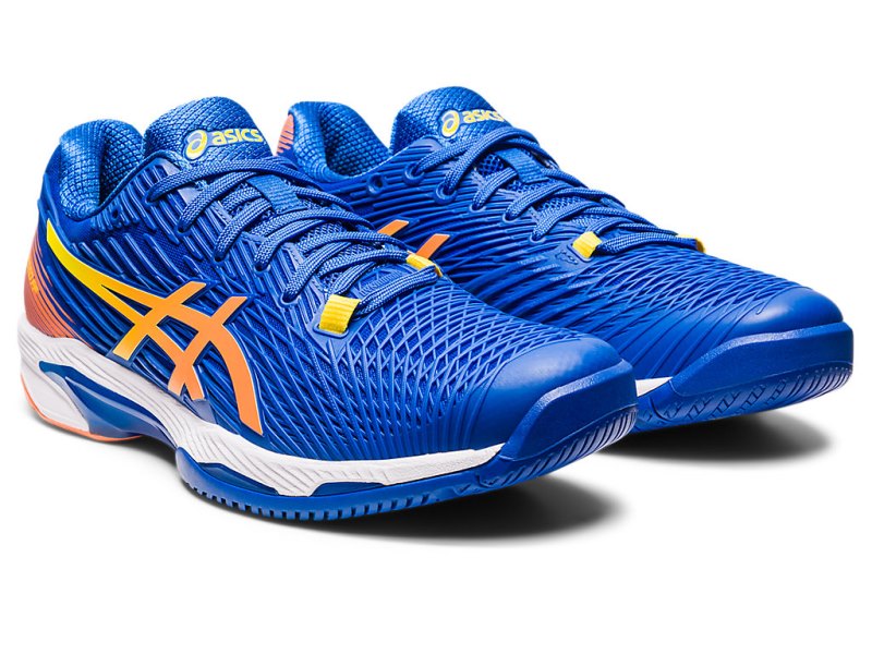 Zapatos de Tenis Asics Solution Speed FF 2 Hombre Azules Naranjas | MX1132-271