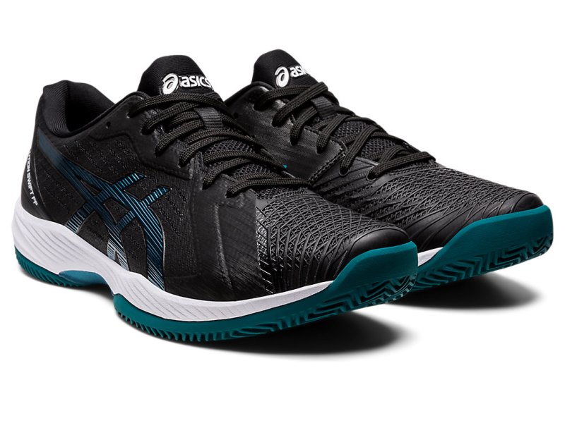 Zapatos de Tenis Asics Solution Swift FF Clay Hombre Negros Azules Claro Verdes Oscuro | MX7748-416