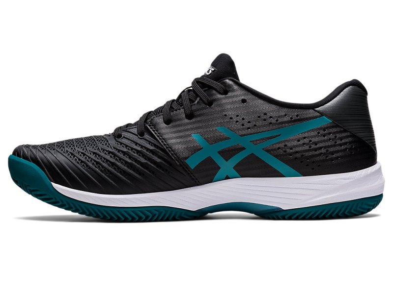 Zapatos de Tenis Asics Solution Swift FF Clay Hombre Negros Azules Claro Verdes Oscuro | MX7748-416