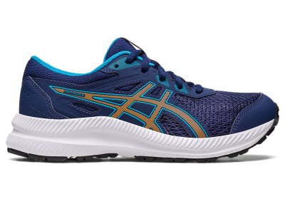 Tenis Sports Asics Contend 8 Niños Azules Azules Naranjas | MX1011-800