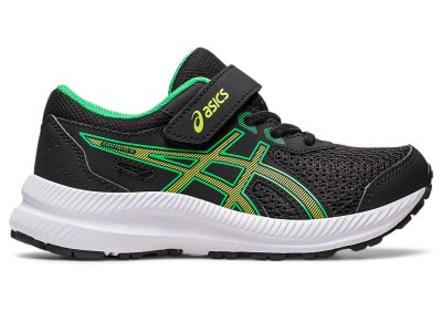 Tenis Sports Asics Contend 8 Niños Negros Verdes Claro | MX7985-299