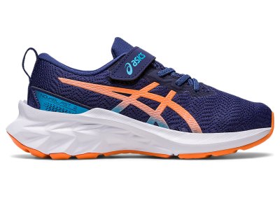 Tenis Sports Asics Novablast 2 Niños Azules Azules Naranjas | MX7970-983