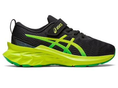 Tenis Sports Asics Novablast 2 Niños Negros Verdes Claro | MX9388-804