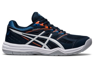 Tenis Sports Asics Upcourt 4 Niños Azules Blancos | MX8601-754