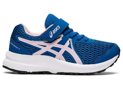 Tenis Para Correr Asics Contend 7 Niños Azules Rosas | MX2651-324