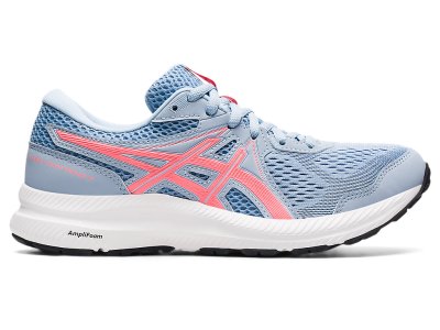 Tenis Para Correr Asics Gel-contend 7 Mujer Azules Claro Coral | MX3233-999