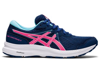 Tenis Para Correr Asics Gel-contend 7 Mujer Negros Azules Rosas | MX7404-846