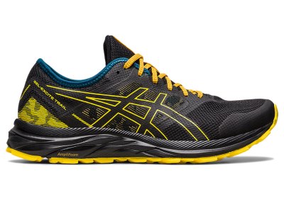 Tenis Para Correr Asics Gel-eXCite Trail Hombre Negros Dorados Amarillos | MX0477-175