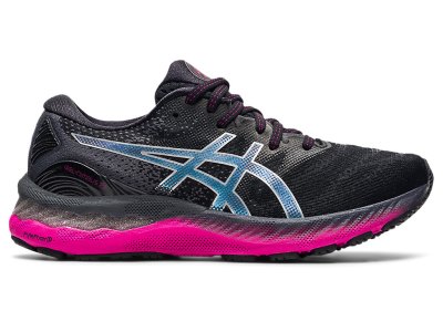 Tenis Para Correr Asics Gel-nimbus 23 Mujer Negros Plateados | MX9843-595