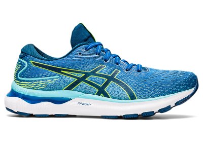 Tenis Para Correr Asics Gel-nimbus 24 Hombre Azules Verdes | MX0916-822