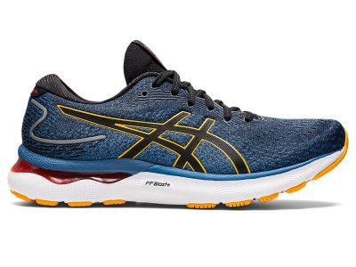 Tenis Para Correr Asics Gel-nimbus 24 Hombre Azur Amarillos | MX5380-461