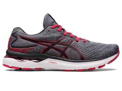 Tenis Para Correr Asics Gel-nimbus 24 Hombre Grises Rojos | MX9713-783