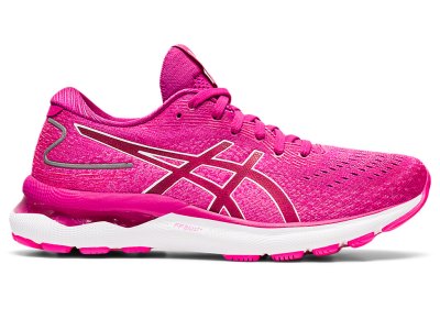 Tenis Para Correr Asics Gel-nimbus 24 Mujer Fucsia Rojos Blancos | MX0136-739