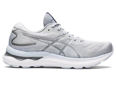 Tenis Para Correr Asics Gel-nimbus 24 Mujer Grises Blancos | MX2463-724