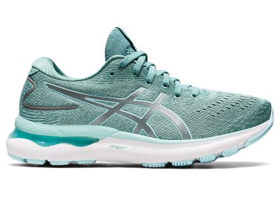 Tenis Para Correr Asics Gel-nimbus 24 Mujer Verde Oliva Azules | MX2816-003