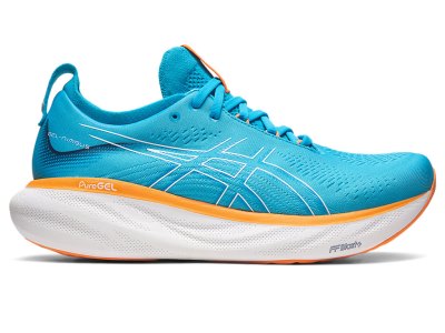 Tenis Para Correr Asics Gel-nimbus 25 Hombre Azules Naranjas | MX1979-727