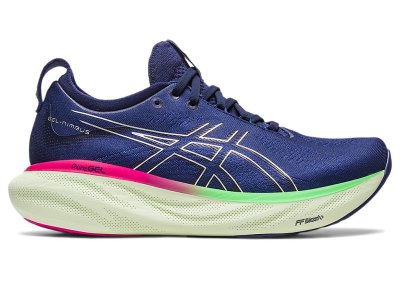 Tenis Para Correr Asics Gel-nimbus 25 Mujer Azules Azules Plateados | MX7841-135