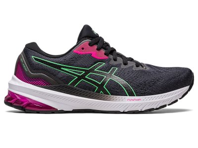 Tenis Para Correr Asics Gt-1000 11 Mujer Negros Verdes | MX6291-921