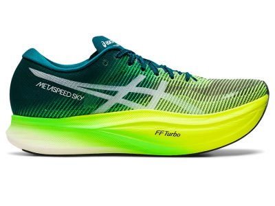 Tenis Para Correr Asics Metaspeed Sky+ Hombre Verdes Oscuro Amarillos | MX9517-270