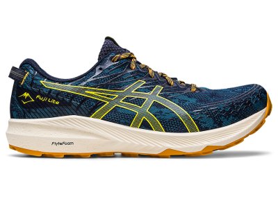 Tenis Para Trail Running Asics Fuji Lite 3 Hombre Turquesa Dorados Amarillos | MX2850-493