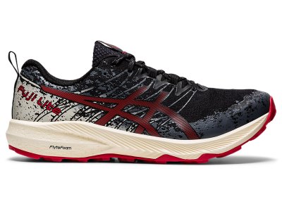 Tenis Para Trail Running Asics Fuji Lite 2 Hombre Negros Rojos | MX6502-345