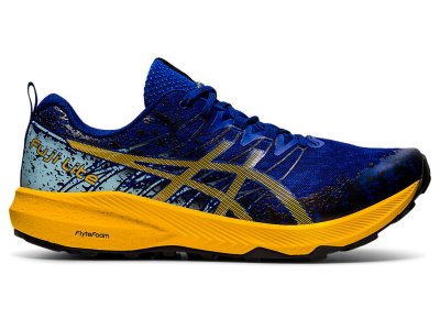 Tenis Para Trail Running Asics Fuji Lite 2 Hombre Azules Naranjas Flores | MX6910-655