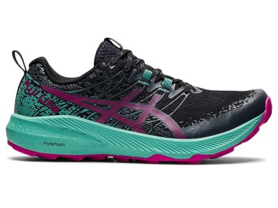 Tenis Para Trail Running Asics Fuji Lite 2 Mujer Negros Fucsia Rojos | MX8926-370