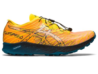 Tenis Para Trail Running Asics Fujispeed Hombre Dorados Amarillos Turquesa | MX6137-594