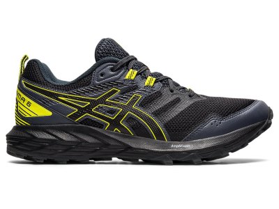 Tenis Para Trail Running Asics Gel-sonoma 6 Hombre Grises Oscuro Amarillos | MX8796-580