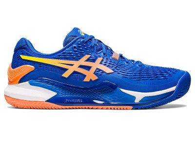 Zapatos de Tenis Asics Gel-resolution 9 Clay Hombre Azules Naranjas | MX7124-706