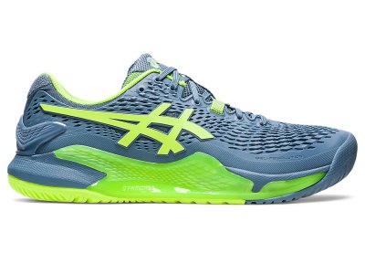 Zapatos de Tenis Asics Gel-resolution 9 Hombre Grises Azules Verdes | MX8366-117