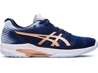 Zapatos de Tenis Asics Solution Speed FF Mujer Azul Marino Rosas Dorados | MX7289-731