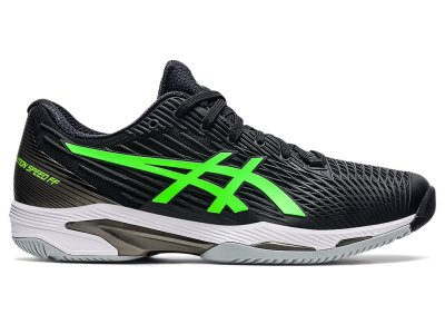 Zapatos de Tenis Asics Solution Speed FF 2 Hombre Negros Verdes | MX9303-091